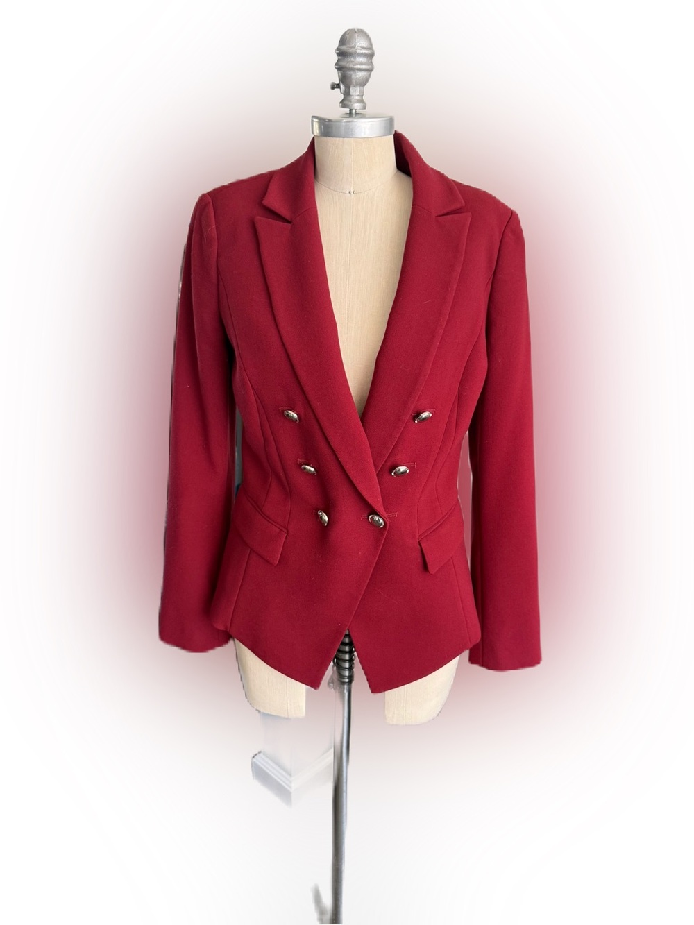White House Black Market Long Sleeve Lined Burgundy Blazer Jacket. Size 4